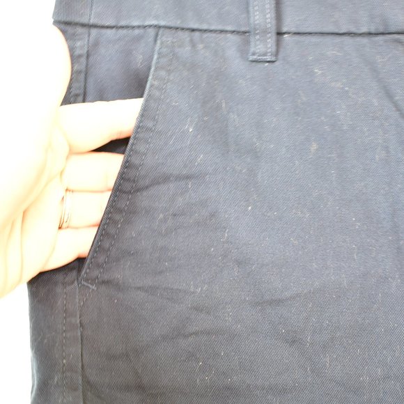 J Crew Factory Women Navy 3.5 In Classic Chino Shorts size 4 Blue Stretch Preppy - Picture 3 of 10